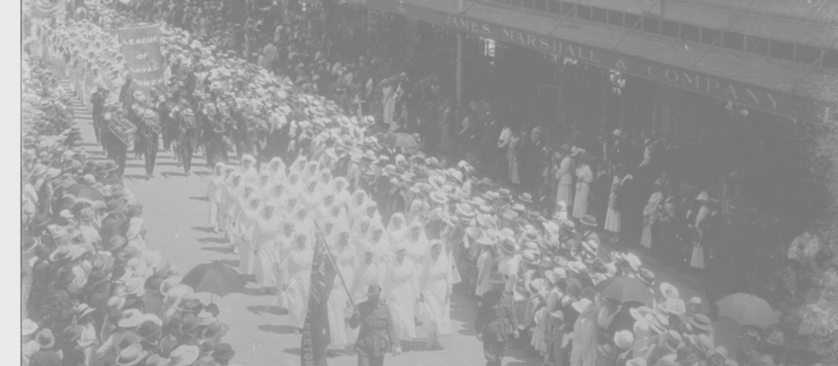 Image: Parade through Adelaide with League of Loyal Women Banner