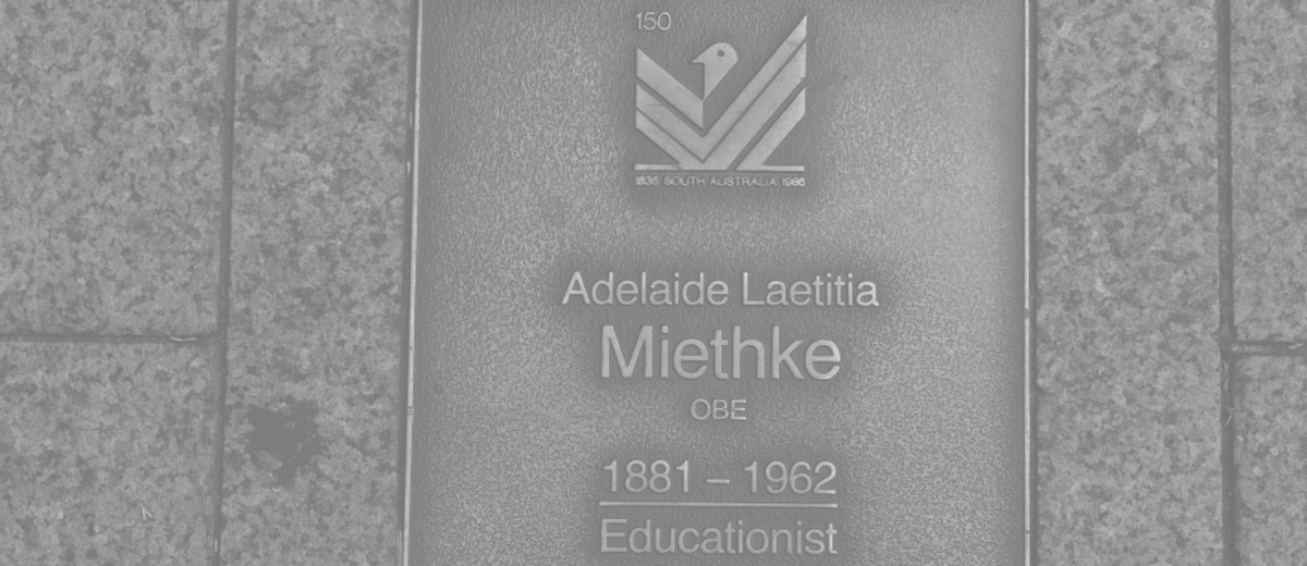 Image: Adelaide Laetitia Miethke Plaque 