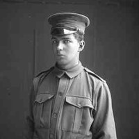 Image: A photographic portrait of a young man in a First World War-era Australian Army military uniform