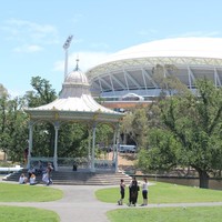 Elder Park rotunda and Adelaide Oval, December 2013